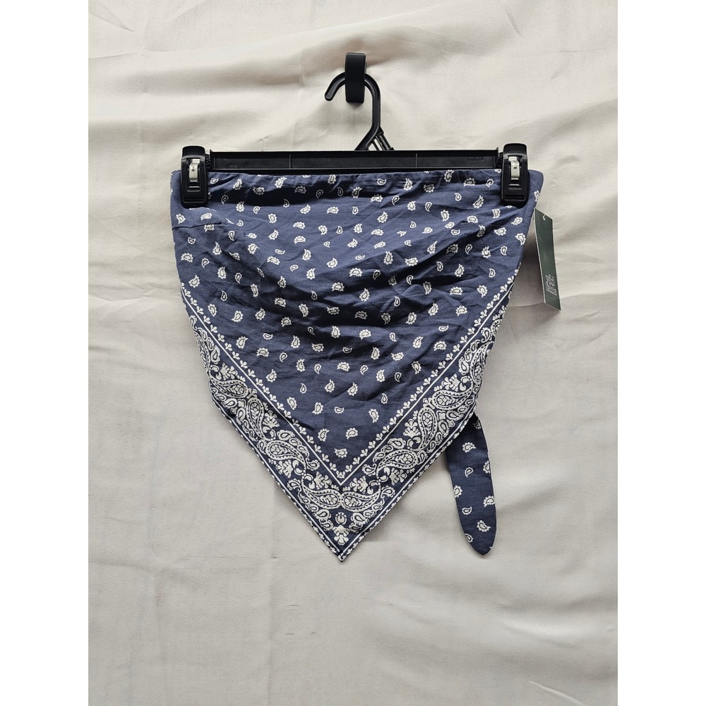 Wild Fable Womens Paisley Bandana Tube Top Navy Cotton Blend Casual Size XXS
